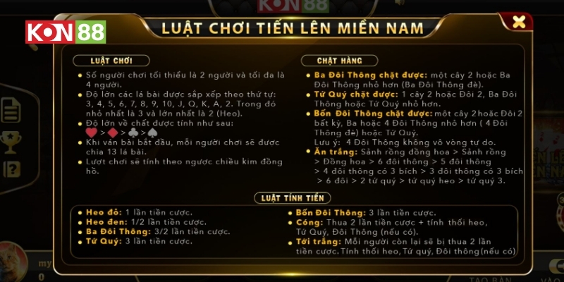 Luật chơi Tiến lên Miền Nam