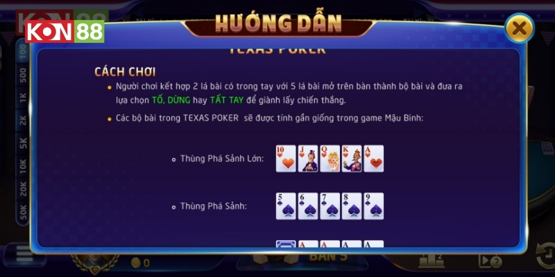 Luật chơi Poker Texas