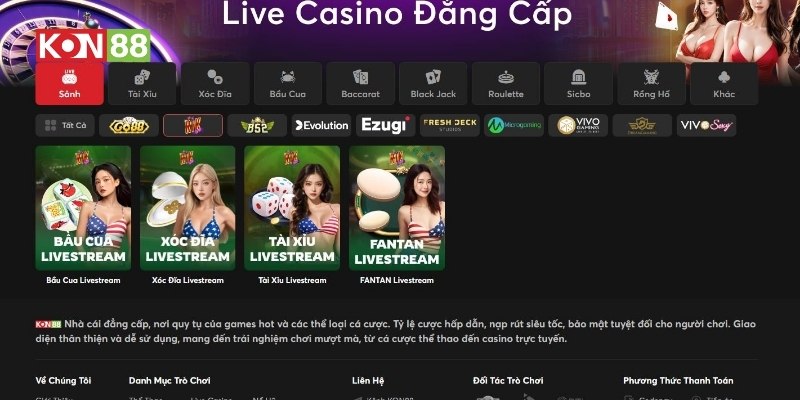 Sảnh casino live RIKVIP